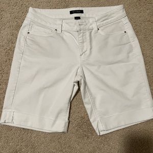White denim shorts